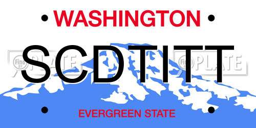 SCDTITT Washington License Plate