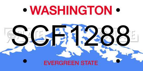 SCF1288 Washington License Plate