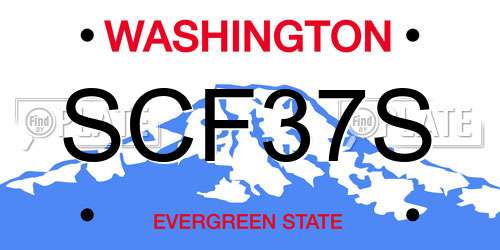 SCF37S Washington License Plate