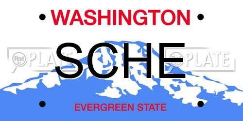 SCHE Washington License Plate