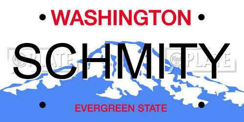 SCHMITY Washington License Plate