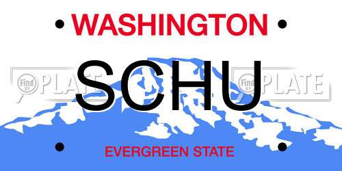 SCHU Washington License Plate