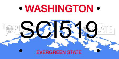 SCI519 Washington License Plate