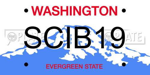 SCIB19 Washington License Plate