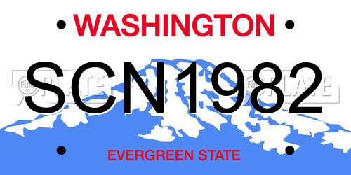 SCN1982 Washington License Plate