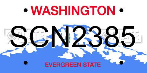 SCN2385 Washington License Plate