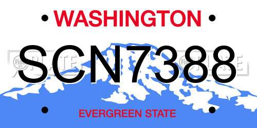 SCN7388 Washington License Plate