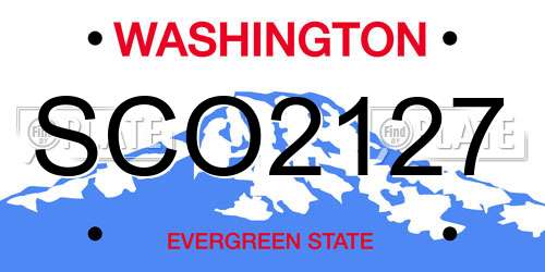 SCO2127 Washington License Plate
