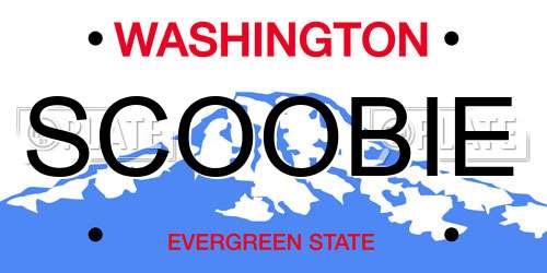 SCOOBIE Washington License Plate