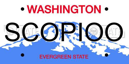 SCOPIOO Washington License Plate