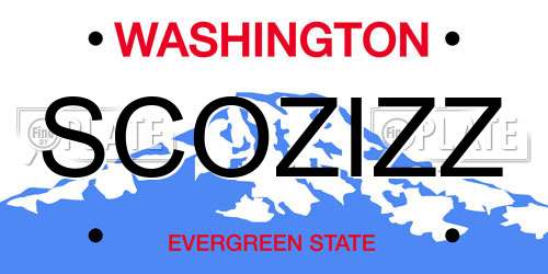 SCOZIZZ Washington License Plate