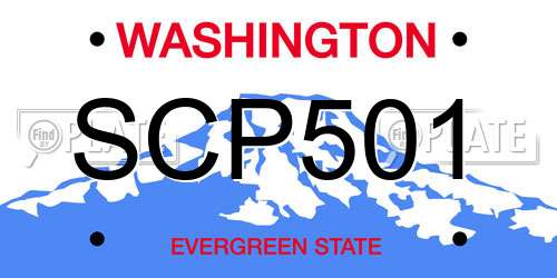 SCP501 Washington License Plate