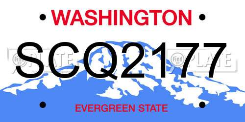 SCQ2177 Washington License Plate