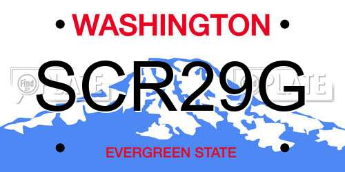 SCR29G Washington License Plate