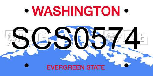 SCS0574 Washington License Plate
