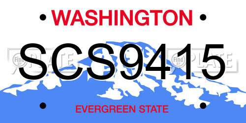 SCS9415 Washington License Plate