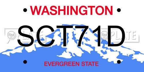 SCT71D Washington License Plate