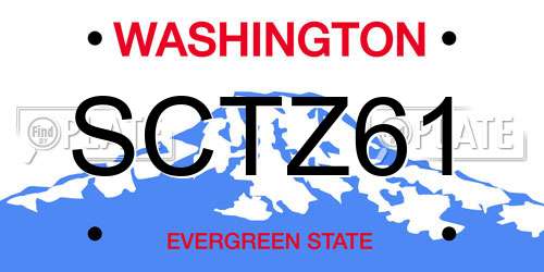 SCTZ61 Washington License Plate