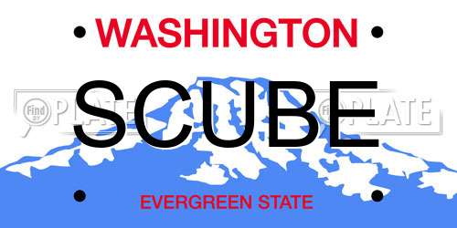 SCUBE Washington License Plate