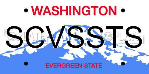 SCVSSTS Washington License Plate