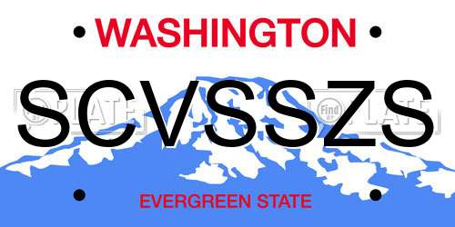 SCVSSZS Washington License Plate
