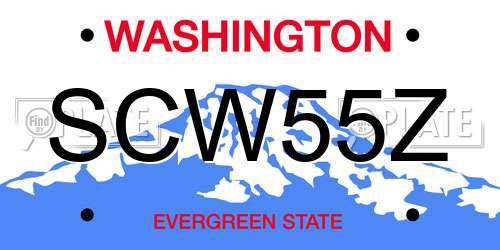 SCW55Z Washington License Plate