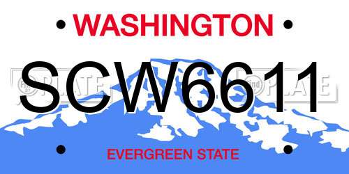 SCW6611 Washington License Plate