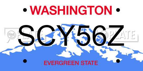 SCY56Z Washington License Plate