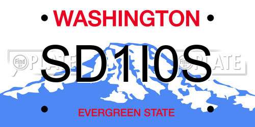 SD1I0S Washington License Plate