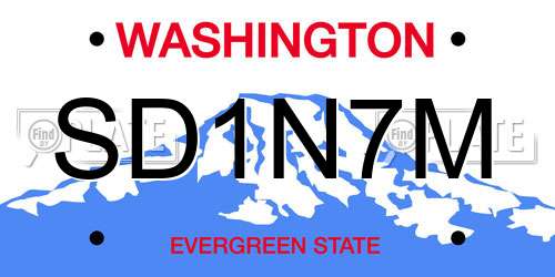 SD1N7M Washington License Plate