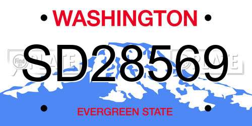 SD28569 Washington License Plate