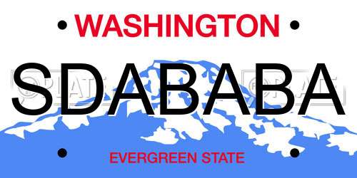 SDABABA Washington License Plate