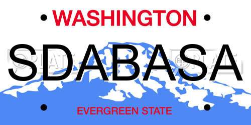 SDABASA Washington License Plate