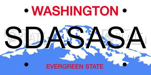 SDASASA Washington License Plate