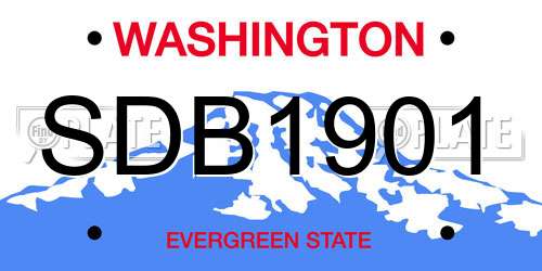 SDB1901 Washington License Plate