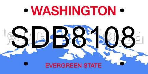 SDB8108 Washington License Plate