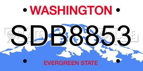 SDB8853 Washington License Plate