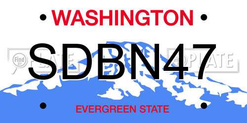 SDBN47 Washington License Plate