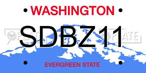SDBZ11 Washington License Plate