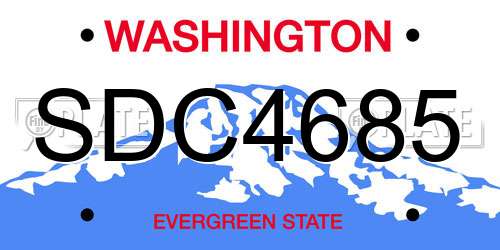SDC4685 Washington License Plate