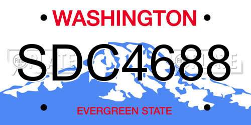 SDC4688 Washington License Plate