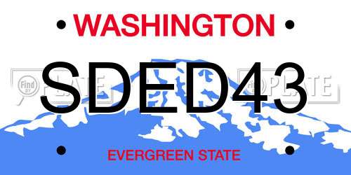 SDED43 Washington License Plate