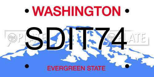 SDIT74 Washington License Plate