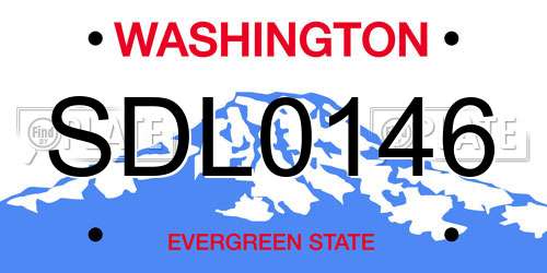 SDL0146 Washington License Plate