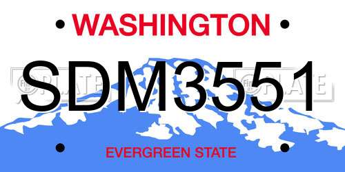 SDM3551 Washington License Plate