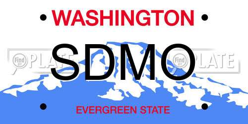 SDMO Washington License Plate