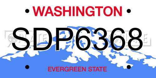SDP6368 Washington License Plate