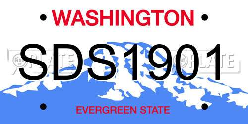 SDS1901 Washington License Plate