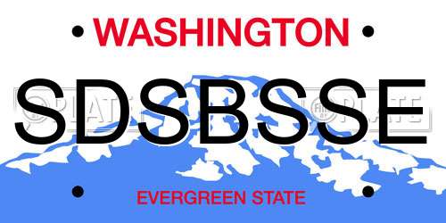 SDSBSSE Washington License Plate