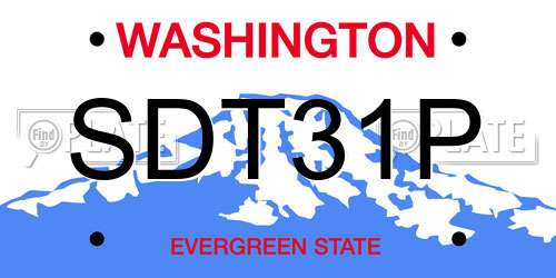 SDT31P Washington License Plate